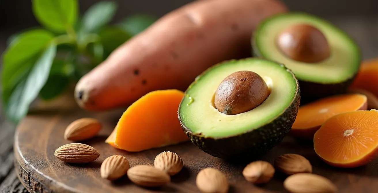 Composition d'aliments naturels riches en bons gras et fibres pour stabiliser la glycémie