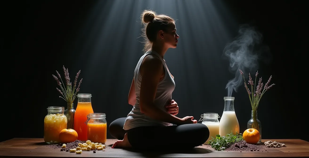 Représentation symbolique de la connexion intestin-cerveau pendant le sevrage