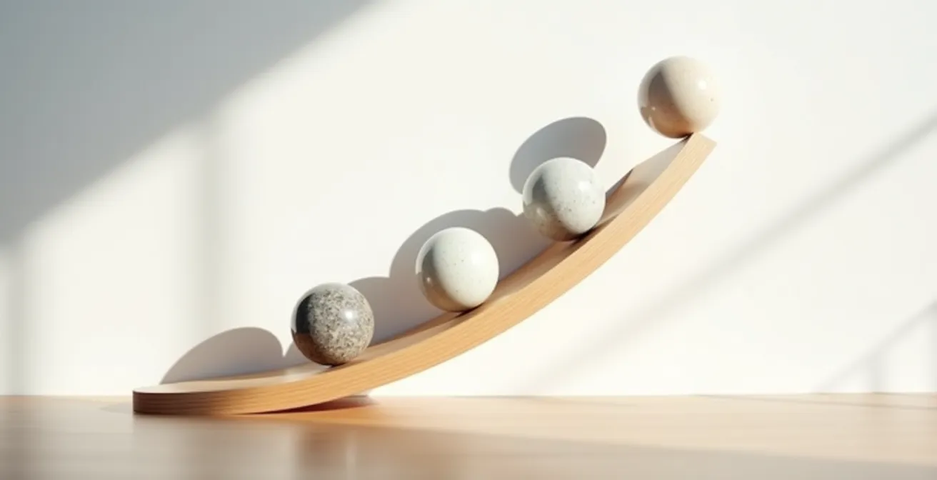 Graphique abstrait montrant une courbe ascendante avec des points de progression