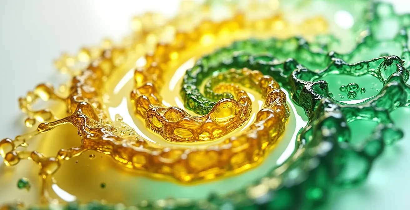 Visualisation de la synergie entre l'huile MCT et le CBD dans le processus d'absorption