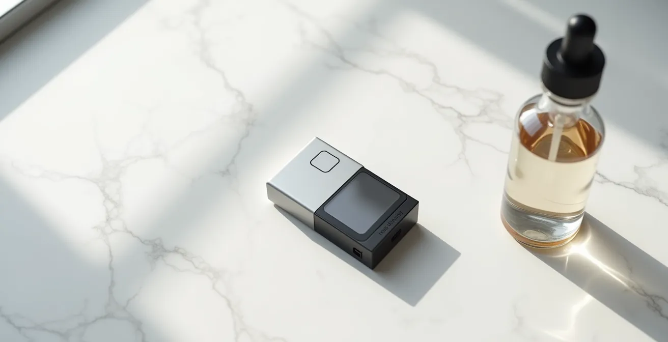 Vue aérienne minimaliste d'un pod en cours de remplissage avec espace négatif important